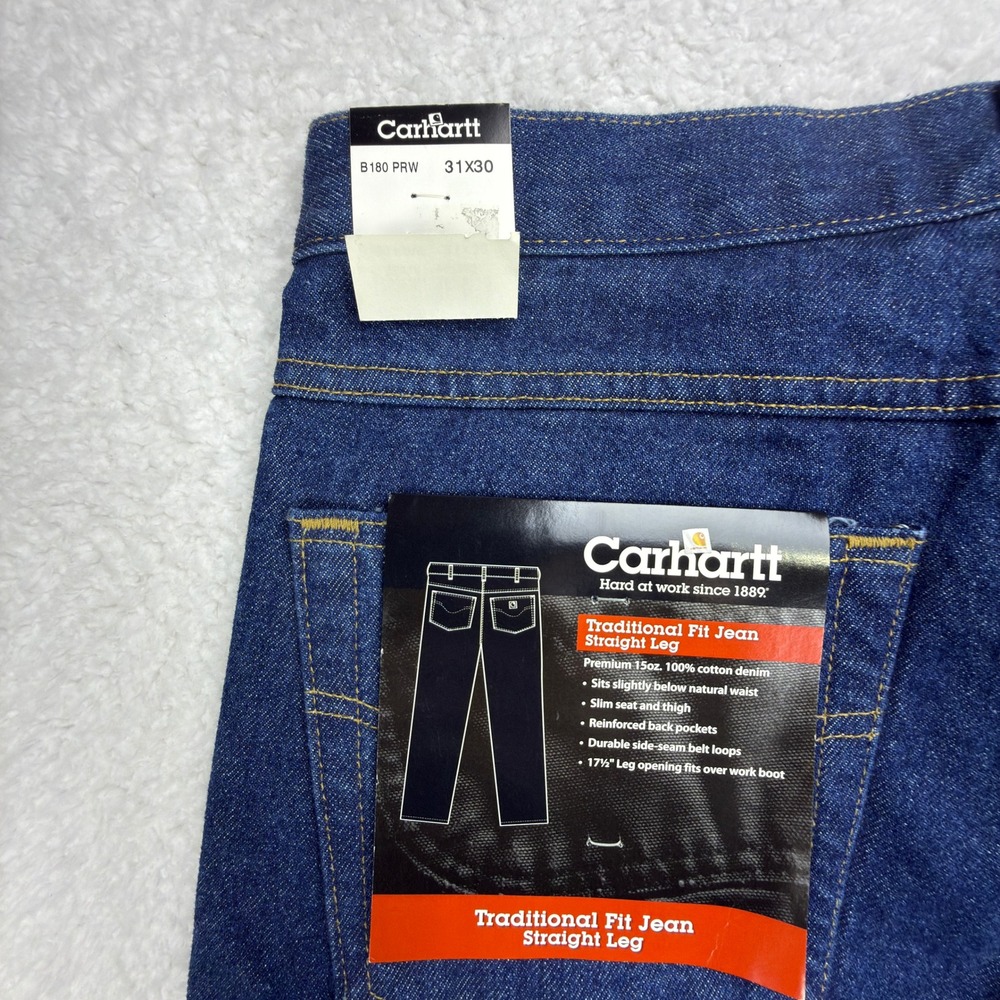 Carhartt Traditional Fit Straight Leg Jeans Men 31x30 B180 PRW Prewashed NWT NOS